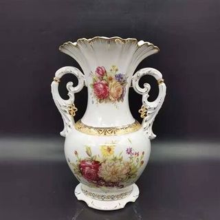 Lọ Hoa Gốm Sứ Hoa Đẹp Có Tay Cầm (THÙNG 6C)