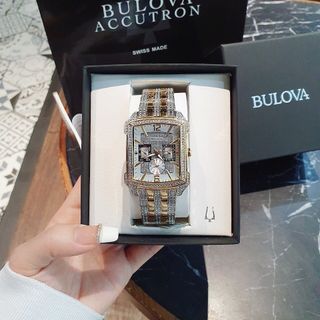 ĐỒNG HỒ NAM SIÊU CẤP BULODA STRKING VISUAL MẶT CHỮ NHẬT ĐÍNH ĐÁ FULLBOX