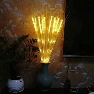 BÓ 10 CÂY BÔNG LÚA VÀNG LED TRANG TRÍ
