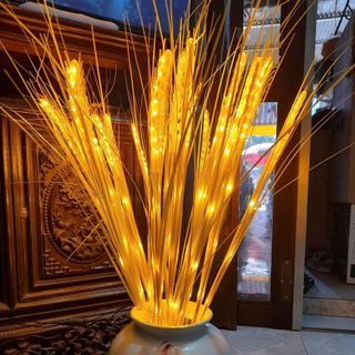 BÓ 10 CÂY BÔNG LÚA VÀNG LED TRANG TRÍ