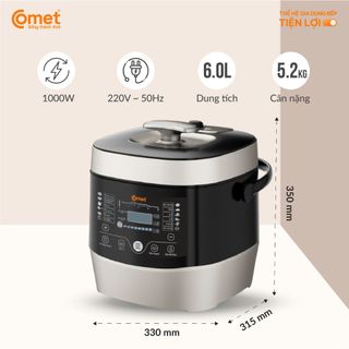 NỒI ÁP SUẤT ĐIỆN NẮP RỜI COMET CM6168 (T2)