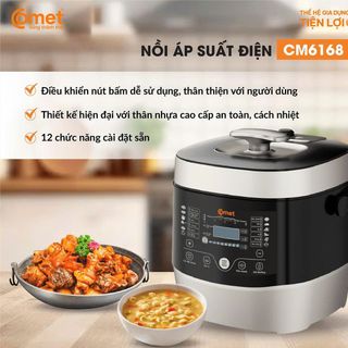 NỒI ÁP SUẤT ĐIỆN NẮP RỜI COMET CM6168 (T2)