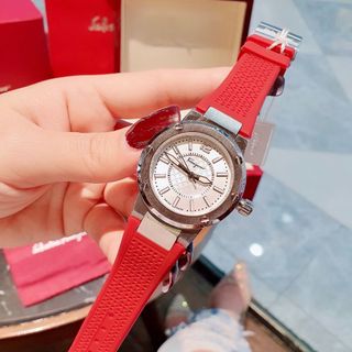 SIÊU SALE ĐỒNG HỒ NỮ CAO CẤP SALVATHORE SILICONE ĐỎ NIỀNG THÉP