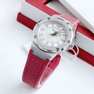 SIÊU SALE ĐỒNG HỒ NỮ CAO CẤP SALVATHORE SILICONE ĐỎ NIỀNG THÉP