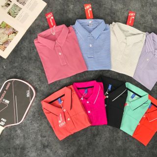 Áo cổ nữ chất liệu poly co dãn