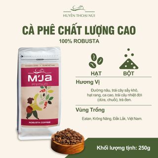 Cà Phê Chất Lượng Cao M’JA - 100% Robusta Đắk Lắk - Nguyên Chất - Rang Mộc - Premium - Túi 250gr