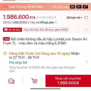 Nồi chiên không dầu kết hợp chức năng hấp Lock&Lock