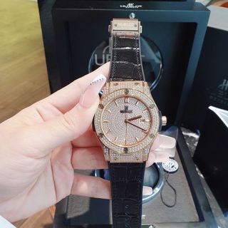 DEAL CUỐI NĂM ĐỒNG HỒ COUPLE CAO CẤP HULOT MẶT FULL HỘT NIỀNG ĐỒNG