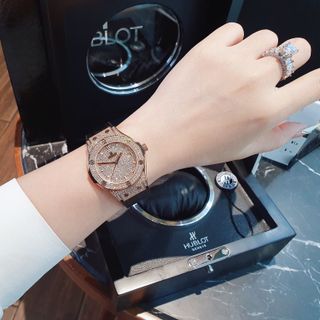 DEAL CUỐI NĂM ĐỒNG HỒ COUPLE CAO CẤP HULOT MẶT FULL HỘT NIỀNG ĐỒNG