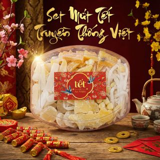 SET MỨT TRUYỀN THỐNG 6 VỊ, ÍT ĐƯỜNG - TINH HOA TẾT XƯA 700G - WINNIE HOUSE