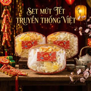 SET MỨT TRUYỀN THỐNG 6 VỊ, ÍT ĐƯỜNG - TINH HOA TẾT XƯA 700G - WINNIE HOUSE