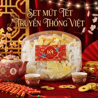 SET MỨT TRUYỀN THỐNG 6 VỊ, ÍT ĐƯỜNG - TINH HOA TẾT XƯA 700G - WINNIE HOUSE
