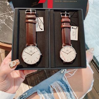 SET DANIEL W CAO CẤP COUPLE DA TRÒN SIZE NAM VÀ NỮ HỘP NƠ ĐỎ