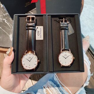 SET DANIEL W CAO CẤP COUPLE DA TRÒN SIZE NAM VÀ NỮ HỘP NƠ ĐỎ