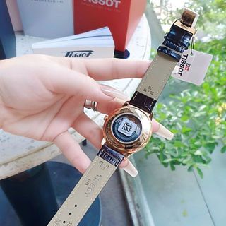 ĐỒNG HỒ NAM SIÊU CẤP TIXOT DÂY DA MẶT TRẮNG VIỀN ĐỒNG SAPHIRE LỘ ĐÁY MÁY TỰ ĐỘNG FULLBOX