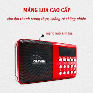 Loa Nghe Nhạc Usb, Thẻ Nhớ, Fm Craven Cr-65 Có Đèn Pin Cao Cấp