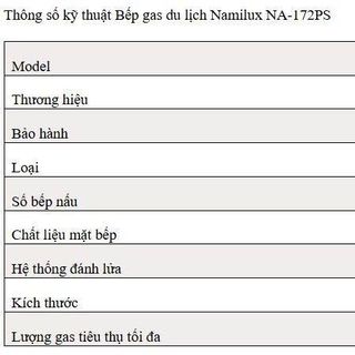 BẾP GAS DU LỊCH MINI NAMILUX NA-172PS
