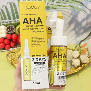 Sữa rửa mặt tạo bọt dưỡng da mặt chứa axit AHA trái cây tự nhiên, 150ml, sữa rửa mặt dịu nhẹ