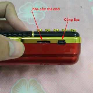 Loa Nghe Đài BKK K51 Hỗ Trợ Fm/Usb/Tf/Tai Nghe/Đèn Pin (Đen Đỏ)