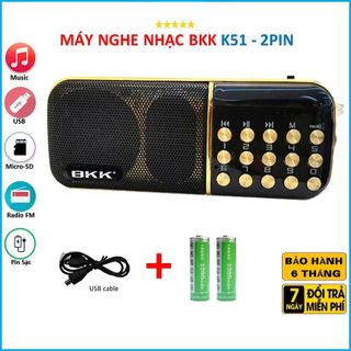 Loa Nghe Đài BKK K51 Hỗ Trợ Fm/Usb/Tf/Tai Nghe/Đèn Pin (Đen Đỏ)