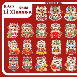 BAO LÌ XÌ CHIBI ÓNG ÁNH, XẤP 10C