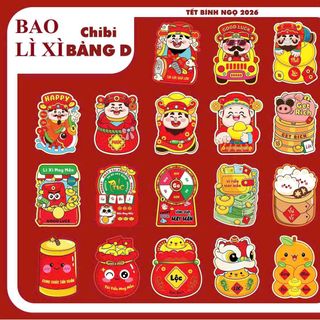 BAO LÌ XÌ CHIBI ÓNG ÁNH, XẤP 10C
