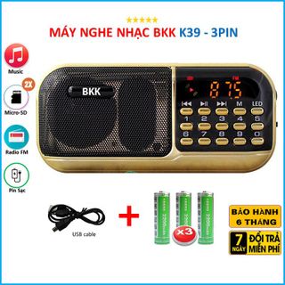 Máy Nghe Nhạc BKK K39 Loa FM/Thẻ Nhớ/ Nghe Kinh Phật Có Đèn Pin, 3 Pin Siêu Trâu