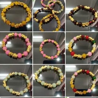 Vòng tay phong thủy 5 tỳ hưu có nhiều màu chuỗi nha