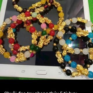 Vòng tay phong thủy 5 tỳ hưu có nhiều màu chuỗi nha