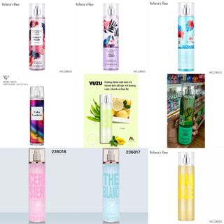 XỊT THƠM BODY MIST Victoria Fleur 236ml Victoria's Fleur SWEET SUMMER, 24K COCONUT, CONFETTI POP, VANILLE, ROSE, CERISIER, THE BLANC, YUZU, BEACH COCONUT, PASSIONFRUIT BANANA FLOWER, TROPICAL VANILLA CHERIMOYA, PINK LILY BAMBOO