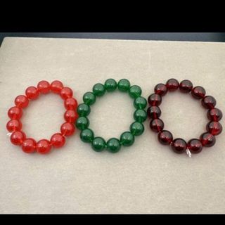 Chuỗi đeo tay vòng phong thủy 12ly màu đỏ, đen, xanh lá, đỏ đậm