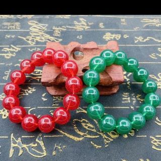 Chuỗi đeo tay vòng phong thủy 12ly màu đỏ, đen, xanh lá, đỏ đậm