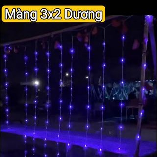 DÂY ĐÈN RÈM MÀNH MƯA THÁC NƯỚC 3x2M XANH DƯƠNG
