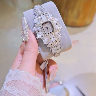 ĐỒNG HỒ NỮ CHÍNH HÃNG FUNMEI F2174 MẶT VUÔNG ĐÍNH PHA LÊ  FULLBOX