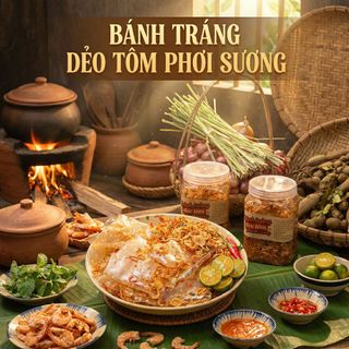 BÁNH TRÁNG DẺO TÔM PHƠI SƯƠNG FULL TOPPING SIÊU CUỐN 400G - WINNIE HOUSE