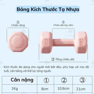 Bộ 2 Tạ Bọc Nhựa Cầm Tay 1kg - 6kg, Cặp Tạ Tập Gym Cao Cấp Dụng Cụ Thể Dục Kháng Lực Nam Nữ Tại Nhà