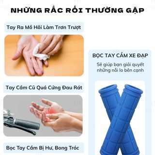 Bọc Tay Nắm Xe Đạp Silicon Mềm, 1 Cặp Vỏ Bao Tay Xe Đạp Thể Thao Chống Trượt, Thoải Mái