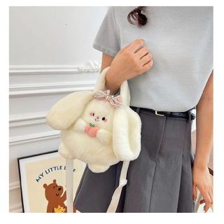 TÚI THỎ BÔNG ÔM HOA QUẢ, NHẸ, ĐÁNG YÊU, DỄ PHỐI ĐỒ - PIPI STORE