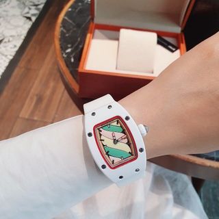 XẢ CUỐI NĂM ĐỒNG HỒ NỮ TRUNG CẤP RITRARD KẸO DÂY SILICON TRẮNG VÀ HỒNG