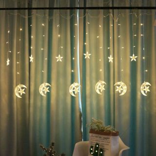 DÂY ĐÈN THẢ RÈM 12 TRĂNG SAO VÀNG
