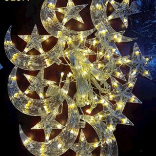 DÂY ĐÈN THẢ RÈM 12 TRĂNG SAO VÀNG