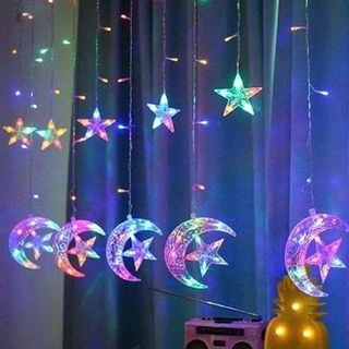 DÂY ĐÈN THẢ RÈM 12 TRĂNG SAO ĐỦ MÀU