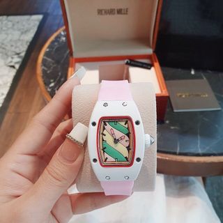 XẢ CUỐI NĂM ĐỒNG HỒ NỮ TRUNG CẤP RITRARD KẸO DÂY SILICON TRẮNG VÀ HỒNG