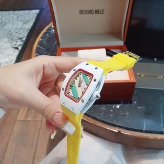 XẢ CUỐI NĂM ĐỒNG HỒ NỮ TRUNG CẤP RITRARD KẸO DÂY SILICON XANH VÀ VÀNG