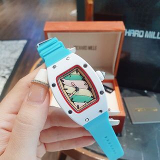 XẢ CUỐI NĂM ĐỒNG HỒ NỮ TRUNG CẤP RITRARD KẸO DÂY SILICON XANH VÀ VÀNG