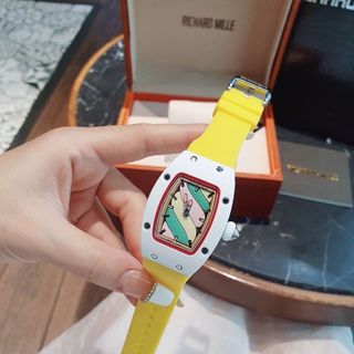 XẢ CUỐI NĂM ĐỒNG HỒ NỮ TRUNG CẤP RITRARD KẸO DÂY SILICON XANH VÀ VÀNG