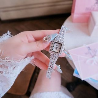 ĐỒNG HỒ NỮ CHÍNH HÃNG BRIDE TALK MẶT VUÔNG MINI ĐÍNH ĐÁ SWAROSKI FULLBOX TEM