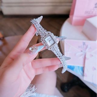 ĐỒNG HỒ NỮ CHÍNH HÃNG BRIDE TALK MẶT VUÔNG MINI ĐÍNH ĐÁ SWAROSKI FULLBOX TEM