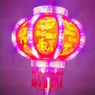 LỒNG ĐÈN LED XOAY 360 THUỶ TINH ĐỦ MÀU #50-38CM (T16)