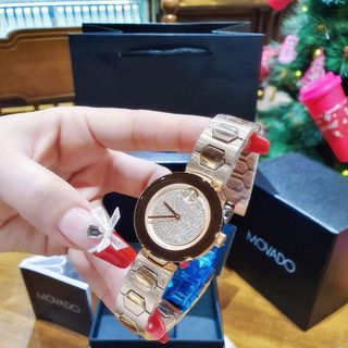 ĐỒNG HỒ NỮ CAO CẤP MOVODA BOLD MÁY NHẬT MẶT FULL ĐÁ VÀNG VÀ HỒNG